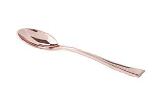 Mini cucharas de plastico oro rosa